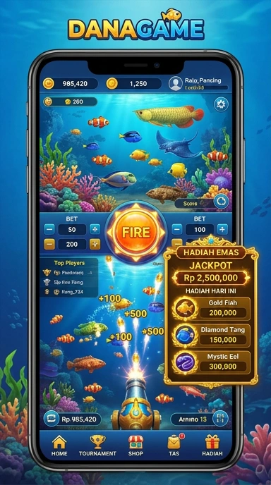 Cuplikan layar menu unduhan danagame untuk perangkat Android